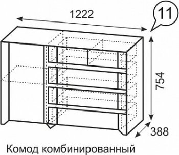 Комод комбинированный №11 Твист (ИжМ) в Качканаре - kachkanar.mebel-e96.ru