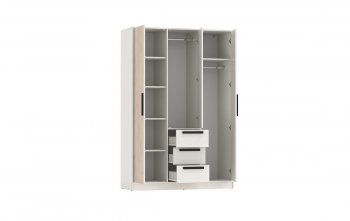Шкаф 1300 мм 83.08 Вегас (3-х дв.) белый (Олмеко) в Качканаре - kachkanar.mebel-e96.ru
