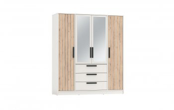 Шкаф 1700 мм 83.07 Вегас (4-х дв.) белый (Олмеко) в Качканаре - kachkanar.mebel-e96.ru