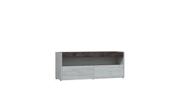 ТВ тумба Вегас Дуб Крафт Белый/Ателье темн. (Лин) в Качканаре - kachkanar.mebel-e96.ru