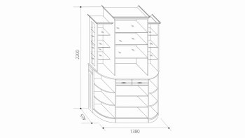 Шкаф универсальный с зеркалами Венеция В-1 (Мар) в Качканаре - kachkanar.mebel-e96.ru