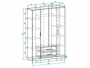 Шкаф 1600 мм Венеция-1 сек.26 (Росток) в Качканаре - kachkanar.mebel-e96.ru