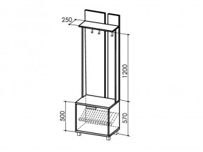 Вешалка 600 West Модуль 1 (Риннер) в Качканаре - kachkanar.mebel-e96.ru