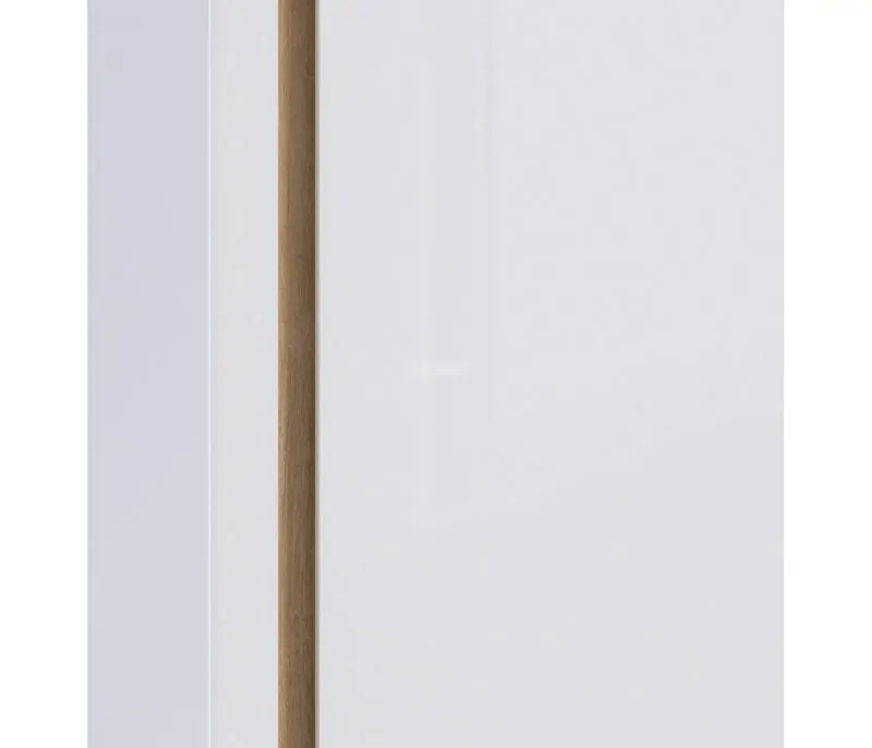Шкаф 800 мм 2х дверный с зеркалом Веста СБ-2259 (Дуб Бунратти/Белый глянец) (СП) в Качканаре - kachkanar.mebel-e96.ru