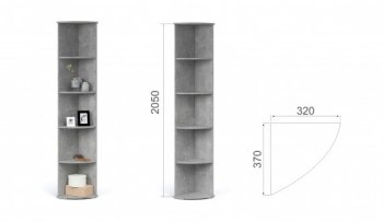 Стеллаж угловой Виола Ателье светлый (Имп) в Качканаре - kachkanar.mebel-e96.ru