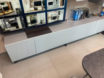 Стенка Сканди МДФ НМ-001 грин грей софт (Стиль) в Качканаре - kachkanar.mebel-e96.ru