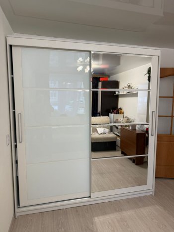 Шкаф-купе Крафт-6 белый ясень 2000 мм (БТС) в Качканаре - kachkanar.mebel-e96.ru