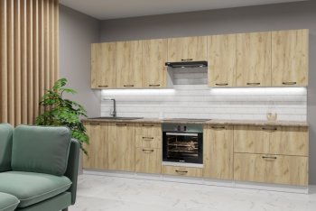 Кухонный гарнитур Янтарь 3000 мм (Герда) в Качканаре - kachkanar.mebel-e96.ru